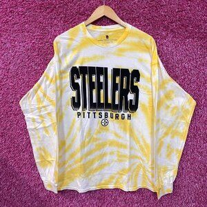 NFL Steelers Yellow and White Long Sleeve Tee